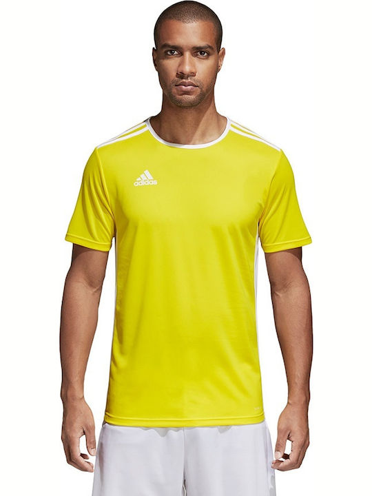 Adidas Entrada 18 Αθλητικό Ανδρικό T-shirt Κίτρινο με Λογότυπο