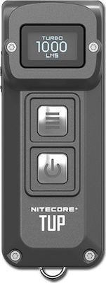 NiteCore Wiederaufladbar Schlüsselanhängerlampe LED Wasserdicht IP54 mit maximaler Helligkeit 1000lm TUP Grey Eingebettet 9110100947