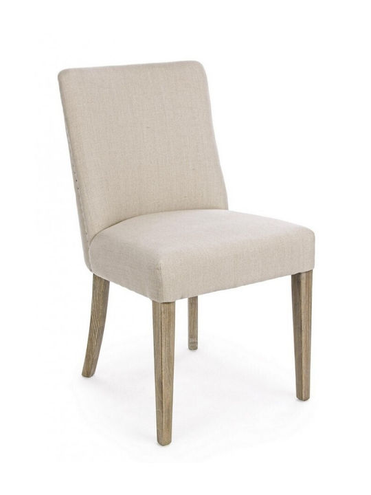 Beatriz Dining Room Fabric Chair Beige 48x57x88cm 2pcs