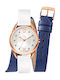 GC Watches Γυναικείο Ρολόι 32mm Μπαταρίας με Λευκό Δερμάτινο Λουράκι