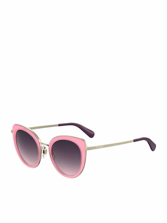 Moschino Women's Sunglasses with Pink Metal Frame and Purple Gradient Lens MOL006/S 35J/O9