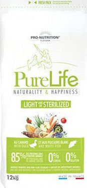 Flatazor Pure Life Light & Sterilized 2kg Ξηρά Τροφή Διαίτης, χωρίς Σιτηρά & Γλουτένη Στειρωμένων Σκύλων με Πάπια και Ψάρια