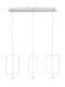 Fabas Luce Sirio Pendant Light Three-Light Rail Transparent