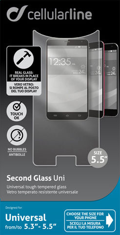 Cellular Line Tempered Glass (Universal 5.3" to 5.5")