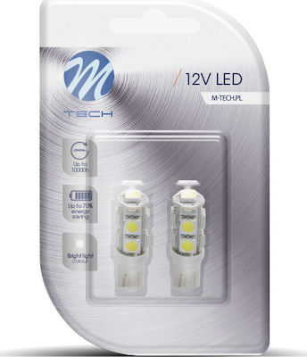 M-Tech Lămpi Autoturismului & Motocicletei T10 LED 12V 2buc