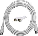 Adeleq Antenna Cable Coax male - Coax female White 1m (9-10) 1pcs