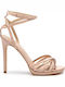 Guess Leather Women's Sandals Pink with Thin High Heel