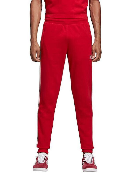 Adidas 3-Stripes Παντελόνι Φόρμας με Λάστιχο Κόκκινο
