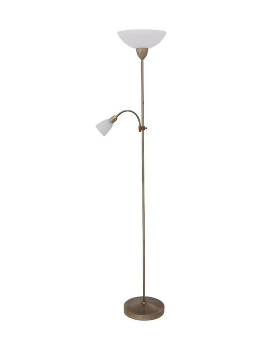 Rabalux Pearl Classic Floor Lamp H177xW30cm. with Socket for Bulb E27 Gold