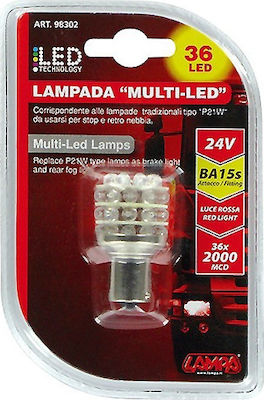 Lampa Lămpi Autoturismului Multi-Led lamp 36 Led P21W-BA15S-1156 LED Roșu 24V 1buc