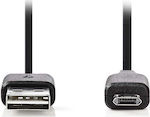 Nedis Regular USB 2.0 to micro USB Cable Μαύρο 2.0m (CCGP60500BK20)