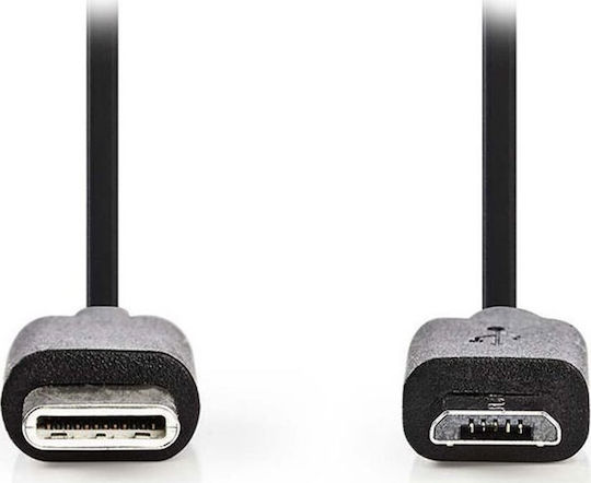 Nedis USB 2.0 Кабел USB-C Мъжки - Микро USB-B 60W Черен 1м CCGP60750BK10