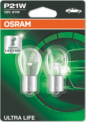 Osram Lampen Auto Ultra Life P21W-BA15S-1156 12V 21W 2Stück