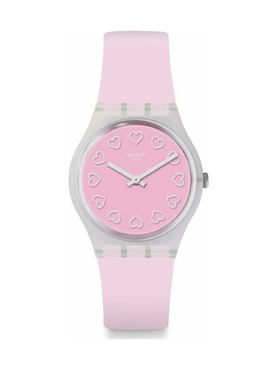 Swatch All Pink Ρολόι με Ροζ Καουτσούκ Λουράκι