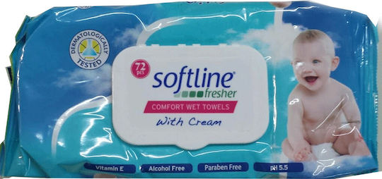 Softline Fresher Comfort Μωρομάντηλα 72τμχ