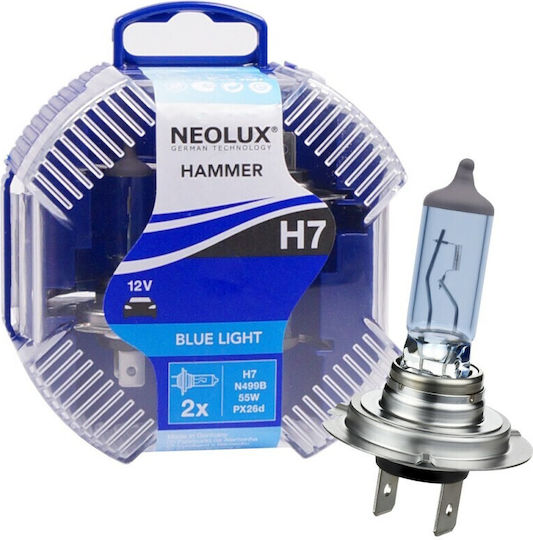 Neolux Lamps Car Blue Light H7 Halogen Blue 12V 55W 2pcs