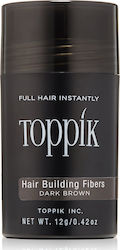Toppik Ίνες Κάλυψης Αραίωσης Μαλλιών με Κερατίνη Hair Building Fibers Regular Dark Brown 12gr
