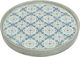 Zaros Zaros Dekorative Runde Betonplatte Blau 22x22cm