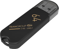 TeamGroup C183 64GB USB 3.1 Stick Μαύρο