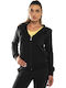 Women's Sweatshirt Jacket Hooded Black