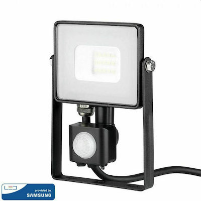 V-TAC VT-10-S Waterproof LED Floodlight 10W Natural White 4000K with Motion Sensor IP65