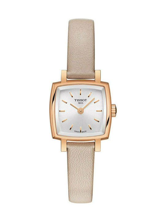 Tissot T-Lady Lovely Square Ceas cu Bej Curea de Piele