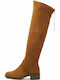 Tamaris Suede Over the Knee Women's Boots with Zipper Tabac Brown