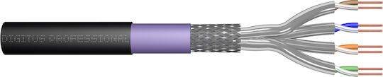Digitus S/FTP Cat.7 (10Gbps) Καλώδιο Δικτύου Ethernet εξωτερικού χώρου χωρίς ακροδέκτες 100m Μαύρο