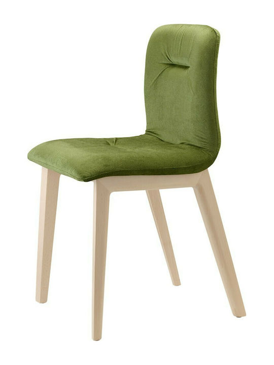 Natural Alice Pop Dining Room Fabric Chair Green