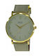 Q&Q Battery Watch with Leather Strap Beige