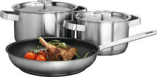 AEG Stainless Steel Cookware Set Silver 3 Pieces
