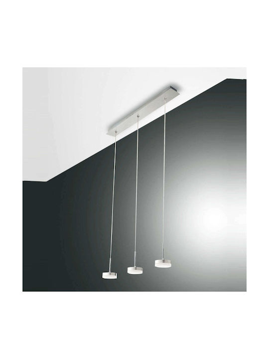 Fabas Luce Dunk Pendant Light LED Rail with Warm White Light Silver