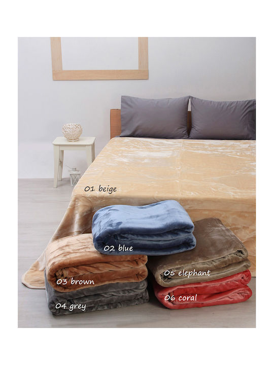 Sunshine Iris Velvet Blanket Single 160x220cm E...