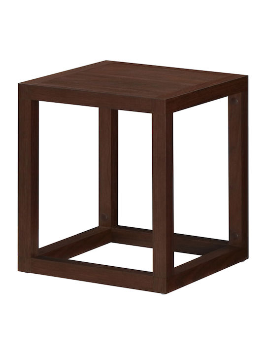 Rimini Square Wooden Side Table Walnut L40xW40xH45cm