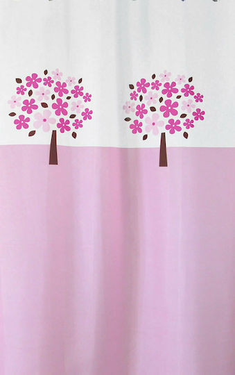 San Lorentzo Tree Душ завеса Тъканна с куки 180x180см Розов 1957 PINK