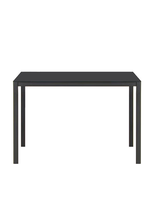 Gilbert Table Dining Room with Glass Surface Black 120x70x75cm