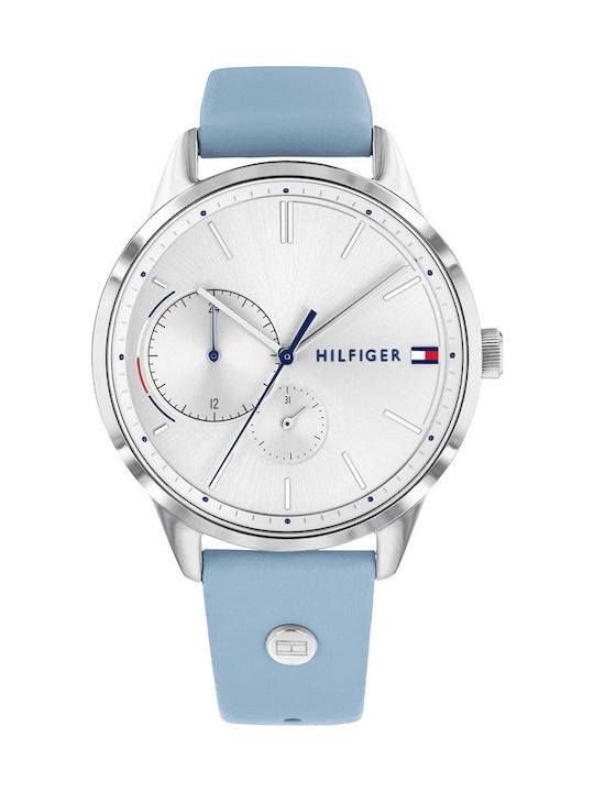 Tommy Hilfiger Brooke Γυναικείο Ρολόι 38mm Μπαταρίας με Γαλάζιο Δερμάτινο Λουράκι