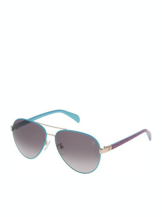 Tous Women's Sunglasses with Blue Frame and Purple Gradient Lens STO329 0H33