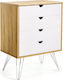 Kampen Wooden Chest of Drawers with 4 Drawers White 60x40x80cm