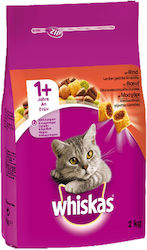 Whiskas 1+ Hrană Uscată pentru Pisici Adulte cu Vițel 2kg