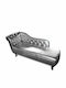 Vintage Ανάκλιντρο Chesterfield από Συνθετικό Δέρμα Γκρι Μ178xΠ60xΥ80εκ.
