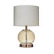 Inart Glass Table Lamp for Socket E14 with White Shade and Honey Base