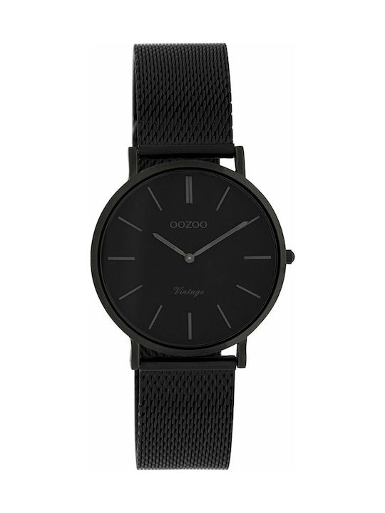 Oozoo Vintage Watch with Black Metal Bracelet