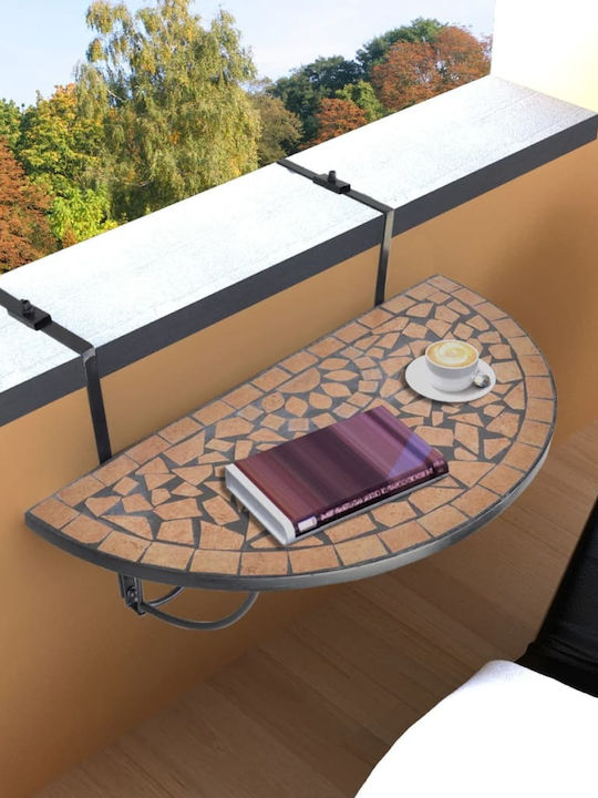 with Ceramic Surface and Metal Frame Brown 76x5...