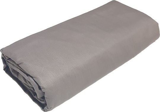 Le Blanc Cotton Line Σεντόνι Διπλό με Λάστιχο 150x200+20εκ. Γκρι