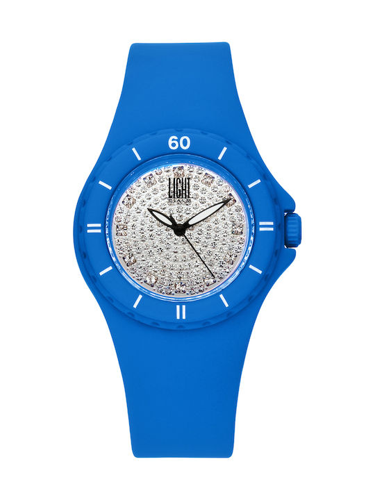 Light Time Silicon Watch with Blue Rubber Strap