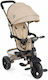 Kikka Boo Carlitto Kids Tricycle Convertible, With Storage Basket, Sunshade & Push Handle for 18+ Months Beige