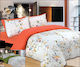 Le Blanc Sheet Sets Single 170x245cm. Flowers Peach 3pcs