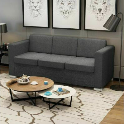Three-Seater Grey Sofa 191x73x78 cm