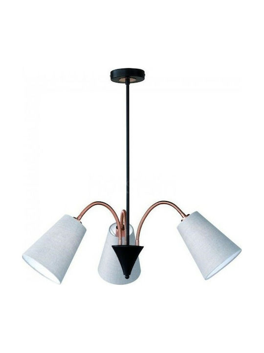 Fischer Honsel Hopper Pendant Light Three-Light Bell for Socket E14, E.14 Bronze